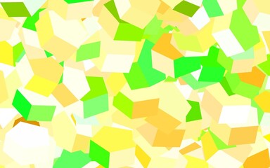 Light Green, Yellow vector background with set of hexagons.