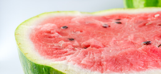 Ripe watermelon was cut in half