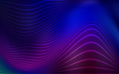 Dark Pink, Blue vector background with abstract lines.