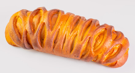 Sweet bun on white background