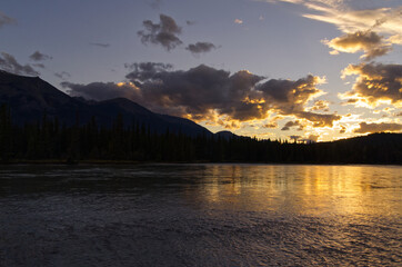 A Glowing Sunset over Athabasca River