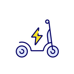 Electric scooter RBG color icon. Thin line vector illustration.