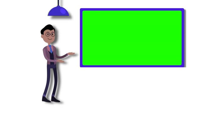 Animated presenter with green screen