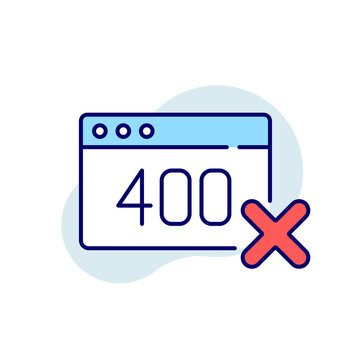400 error RBG color icon. Thin line vector illustration.
