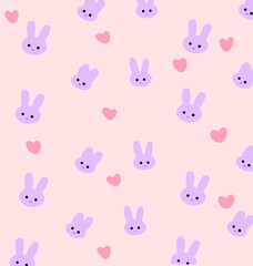 seamless pattern with rabbits bunny