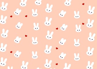 Fototapeta premium Bunny rabbit illustration cute drawing cartoon girly 