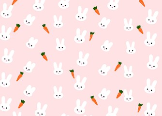 Fototapeta na wymiar Bunny rabbit illustration cute drawing cartoon girly 