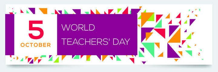 Creative design for (World Teachers Day), 5 October, Vector illustration.