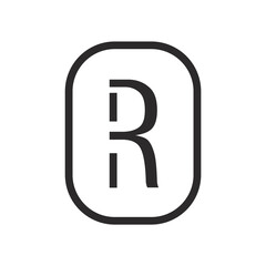 Letter R monogram logo. R initial logotype
