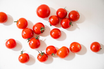 cherry tomatoes on white background