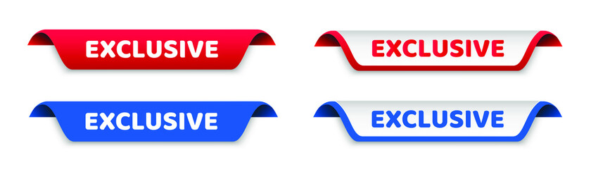 exclusive banner set template. exclusive vector ribbon label.