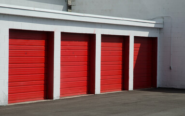 red storage bins - red and white garage - storage bins