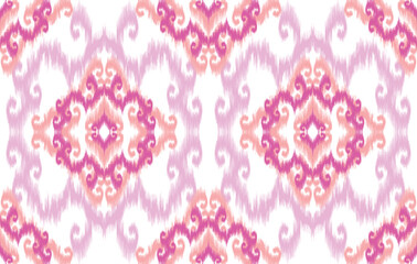 Ikat ethnic pattern. Aztec fabric carpet mandala ornament boho chevron textile decoration wallpaper. Tribal turkey African Indian traditional embroidery vector illustrations background.