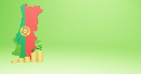 Use of Bank Interest in Portugal for the needs of social media tv and website background cover blank space can be used to display data or infographics in 3d rendering Premium Photo