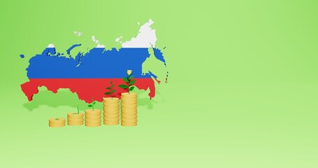 Obraz premium Use of Bank Interest in Russia for the needs of social media tv and website background cover blank space can be used to display data or infographics in 3d rendering Premium Photo
