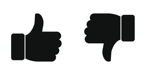 Thumbs up and thumbs down. Flat style - stock vector. - obrazy, fototapety, plakaty