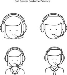 call center icons set isolated on white background. call center icon thin line outline linear call center symbol for logo, web, app, UI. call center icon simple sign.