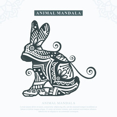 Animal Mandala Vector. Zentangle Animal Art. vector illustration.