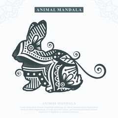 Animal Mandala Vector. Zentangle Animal Art. vector illustration.