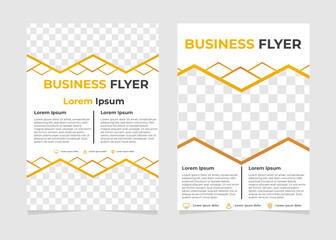 business flyer template with abstract geometric shapes.