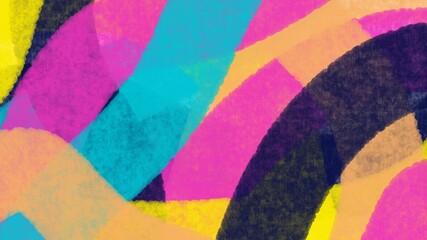 Abstract painting art with pink, blue, and yellow paint brush for presentation, website background, banner, wall decoration, or t-shirt design.