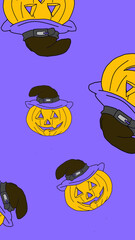 The illustration vector about pumpkin Halloween with white background