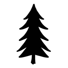 Obraz premium Christmas tree. An ornament for decoration. An element for congratulations. A tree for design. Vector illustration. A festive drawing.
