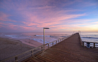Sunset at Port Hueneme pier in Oxnard California United States