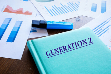 Financial concept meaning GENERATION Z with inscription on the book cover. - obrazy, fototapety, plakaty