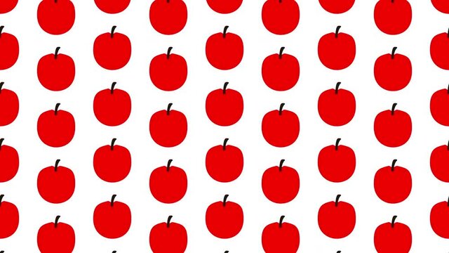 Apple illustration pattern background animation. りんごのパターンイラストアニメーション