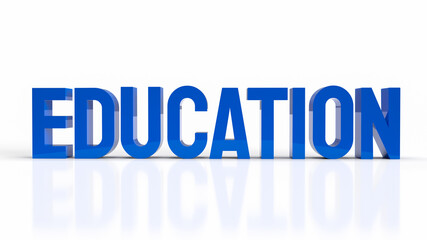 Fototapeta premium blue text on white background for education concept 3d rendering