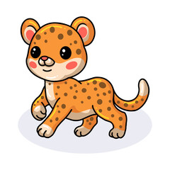 Cute happy baby leopard cartoon