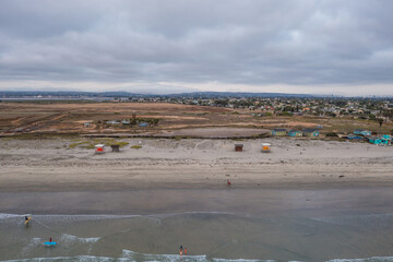 Imperial Beach Silver Strand dunes park with lifeguard towers