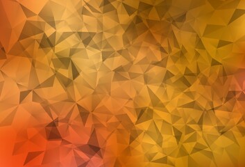 Fototapeta premium Light Orange vector gradient triangles pattern.
