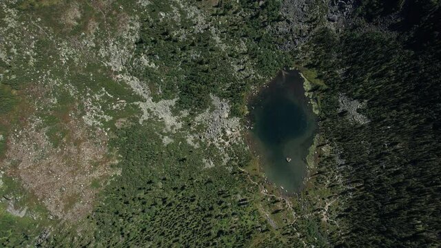 Mountain landscape in the national park, aerial filming