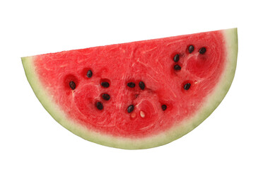 Slice of delicious ripe watermelon isolated on white