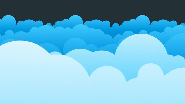 Illustration Looped Animation Of Clouds With Parallax Effect