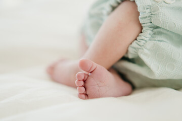 Newborn Baby Girl in Neutral Environment 