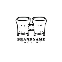 African music instrument cartoon logo icon template illustration