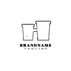 African music instrument bongo cartoon logo icon cute template vector illustration