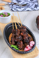 Sate Maranggi, Indonesian Traditional Satay Recipe with Sweet Soy Sauce. Popular in West Java, Indonesia