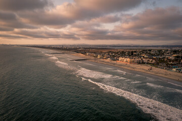 City of Imperial Beach in San Diego, California with pretty sunset clouds
