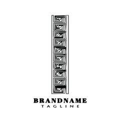 line borders logo cartoon icon template black isolated vector illustration