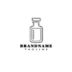 bottle with stopper logo cartoon icon design template black isolated vector