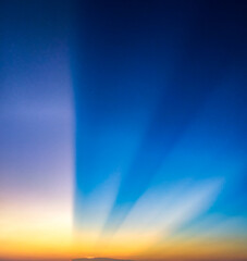 Amazing Crepuscular rays, Spectacular sunset with sunbeams