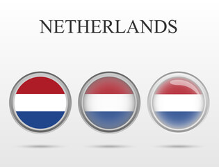 Flag of Netherlands in the form of a circle