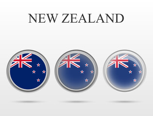 Flag of New Zealand in the form of a circle