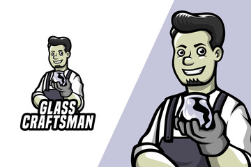 Glass Craftman - Mascot Logo Template