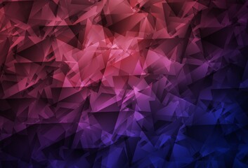 Dark Purple, Pink vector shining triangular backdrop.