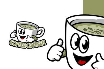 Coffee Corner - Mascot Logo Template